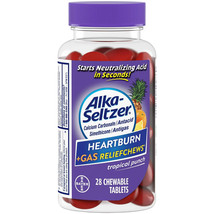 Alka Seltzer Heartburn Relief + Gas Relief Chews, Tropical Punch 28 Ct E... - £13.19 GBP