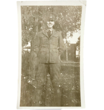1940s WW2 Real Photograph Unknown Military Officer Soldier Army Antique ... - $33.89 CAD