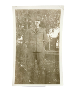 1940s WW2 Real Photograph Unknown Military Officer Soldier Army Antique ... - $33.89 CAD