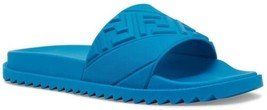 Nib Fendi Men&#39;s Blue Ff Logo Slides Sandals New 13US 12UK 46EU - £236.54 GBP