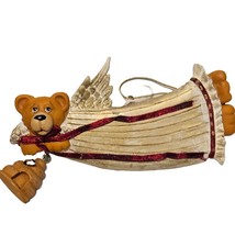 Kurt Adler Winged Angel Bear Christmas Ornament with Heart 5&quot; Wide - £7.86 GBP