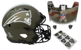 Tom Brady Autographed Patriots Military Ribbon Speed Authentic Helmet Fa... - £2,576.98 GBP