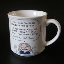 Sexist Remark Hot Coffee Mug Funny Dale Cartoon RPP Cup 1990s - £15.56 GBP