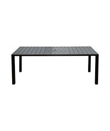 Outdoor Dining Table: Square Metal Patio for 8, Umbrella Hole, Brown - €222,42 EUR Outdoor Dining Table: Square Metal Patio for 8, Umbrella Hole, Brown - €222,42 EUR