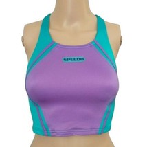 Speedo Girls Tank Top Only 12 Swimsuit Swim Bathing Colorblock Purple Racerback  - $9.89