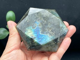 Labradorite Crystal Prism Sacred Geometry Jewelry Making Hexagon D080309 - £52.28 GBP