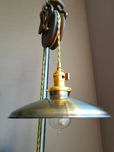 Antique Brass Porcelain Enamel Shade: 10&quot; Rounded Metal, 2-1/4&quot; fitter Lampshade - £23.56 GBP