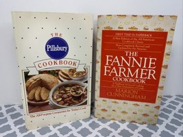 Lot of 2 Paperback Cook Books - Pillsbury Cookbook (1995) + Fannie Farmer (1990) - £7.90 GBP