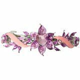 Caravan This Barrette Got Heart Pink&amp;Purple Flower, Heart Ribbon Plus Rh... - $15.90