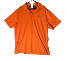 Under Armour Polo Shirt Orange Mens Size XL Loose Fit Heat Gear Golf - £7.43 GBP