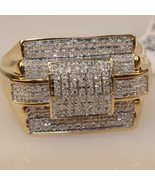 Hommes 3.00 CT Véritable Moissanite Fiançailles Bague Pinky 14k or Jaune... - €248,08 EUR