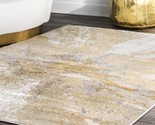 5&#39; X 8&#39; Nuloom Cyn Abstract Area Rug In Gold - £80.14 GBP