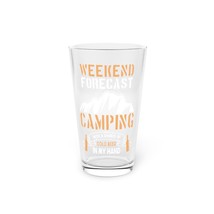 Weekend Beer Pint Glass - Camping Drinkware - 16oz Clear Glass - Persona... - £23.00 GBP