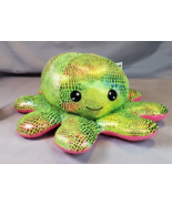 Goffa Octopus Plush Green Pink Iridescent Shiny 12in  Sparkly Stuffed An... - £7.78 GBP