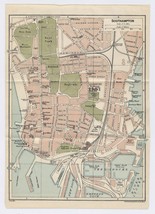 1924 Original Vintage City Map Of Southampton / Hampshire / England - £16.82 GBP
