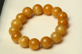Free Shipping -  12 mm  Grade AAA Natural Yellow jadeite Jade Meditation... - $20.00