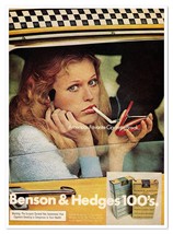 Benson &amp; Hedges 100&#39;s Cigarettes Woman in Cab Vintage 1972 Full-Page Mag... - $9.70