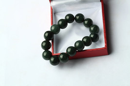 Free Shipping -  12mm  Grade AAA Natural dark Green jadeite Jade Meditation yoga - $25.99