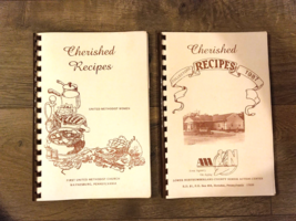 2 Pennsylvania Cookbooks VTG! Cherished Recipes Methodist &amp; Senior Center Flaws - £22.87 GBP