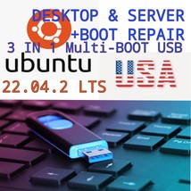 Ubuntu 22.04.2 LTS USB 3 in 1 UEFI BIOS Desktop Server and Boot Repair F... - £11.89 GBP