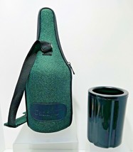 Caddy-O Hunter Green Insulated Wine Bottle Cooler, chillers insert &amp; carry strap - £16.12 GBP