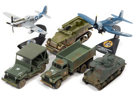 Pacific Theater Warriors Military 2022 Set B of 6 Pcs Release 1 1/64 -1/144 Diec - $81.17