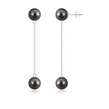 Authenticity Guarantee 
ANGARA Tahitian Cultured Pearl Round Two Stone Earrin... - £822.72 GBP