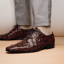 Olivieri Genuine Pirarucu Skin Classic Dress Shoes Brown image 11