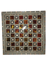 Wood Chess Board Inlaid Mother of Pearl - £156.12 GBP