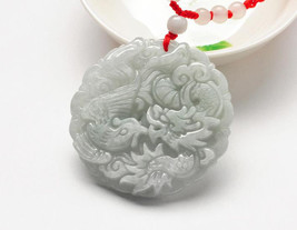 Free Shipping -  Hand carved  white  jadeite carved Dragon charm Pendant - Lover - £15.72 GBP