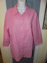 Peck &amp; Peck Button Down Collar Tunic Pink Plaid Shirt Size Xl Women&#39;s Nwot - £31.97 GBP
