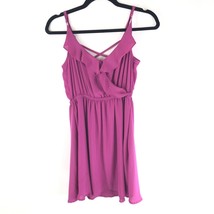 Lush Mini Dress Sleeveless Ruffle Faux Wrap A Line Purple Size XS - £7.78 GBP