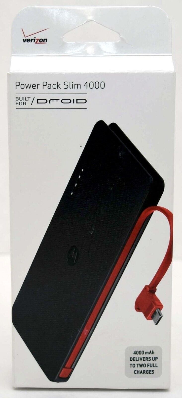 NEW Motorola Verizon DRDUNIPWR4 DROID Power Pack Slim 4000 4000mAh RED/BLK P4000 - $17.82