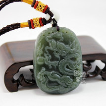Free Shipping -Chinese Natural Green Dragon Jadeite Jade  Pendant  charm... - £15.98 GBP