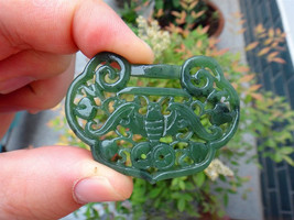 Free Shipping - natural green jade Bat  Hand- carved  Natural green Bats jadeite - £23.97 GBP