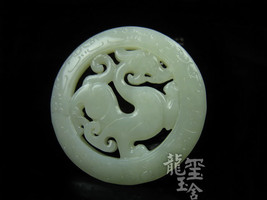 Free Shipping -  100% perfect  Natural Green Jadeite Jade carved dragon charm pe - £15.98 GBP