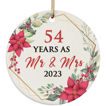 54 Years As Mr And Mrs 2023 Ornament 54th Anniversary Together Christmas Gifts - £11.55 GBP