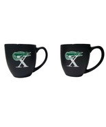 Letter  X Alligator Crocodile Coffee Cup Black Mug Blue inside not Lacoste - £8.85 GBP