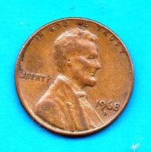 1968 D Lincoln Memorial Penny - Circulated -About XF - $0.01
