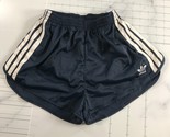 Vintage Adidas Running Shorts Mens S 28-30 Navy Blue with Three White St... - $102.99