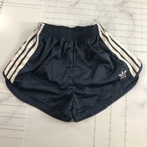 Vintage Adidas Running Shorts Mens S 28-30 Navy Blue with Three White St... - $102.99