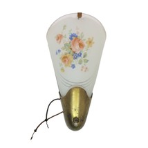Vintage Floral V Triangle Mid Century Slip Shade Sconce Rare 564421 54 - $186.96