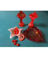 Murano Italy Red Orange Glass Art Vases Bowl Jack In The Pulpit Pick One ^ - $2,338.90 MXN