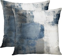 A Pair Of Emvency Throw Pillow Covers, Featuring A Modern Abstract Painting In - £28.85 GBP