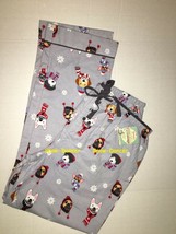 PJ Salvage Cotton Flannel Pajama Pants Winter Dogs In Scarves &amp; Hats Medium - £39.32 GBP