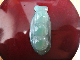 Free Shipping - good luck Natural green agate carved Beans / Bean charm pendant  - £17.73 GBP