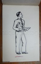 Antique Pen Sketch Military Officer Soldier Signed M. Denlinger Lancaster Pa Art - £50.58 GBP