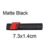 A Pair of 2 Matte Black S-LINE Side Fender Emblems  7.3 cm Badge Sticker... - $29.99