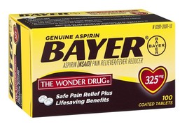 Genuine Bayer Aspirin Pain Reliever / Fever Reducer 325mg Coated Tablets... - $10.94
