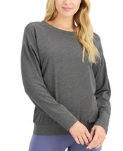 Alfani Womens Super Soft Modal Long-Sleeve Sleep Top,Charcoal Heather Size L - £26.52 GBP